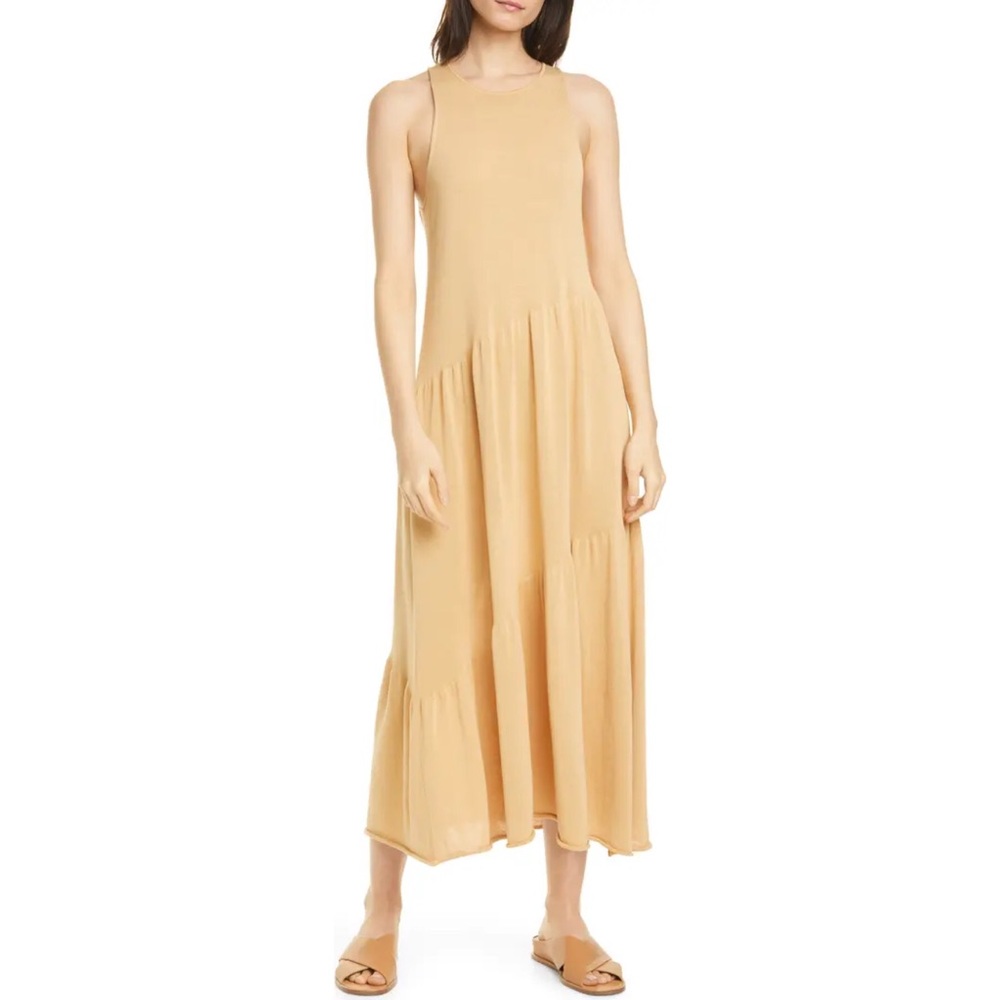 VINCE Tiered Tank Midi Sweater Dress Medium